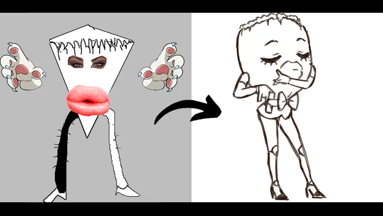 How to design a character for a game like P For Pistol thumnail design sketch for p for pistol